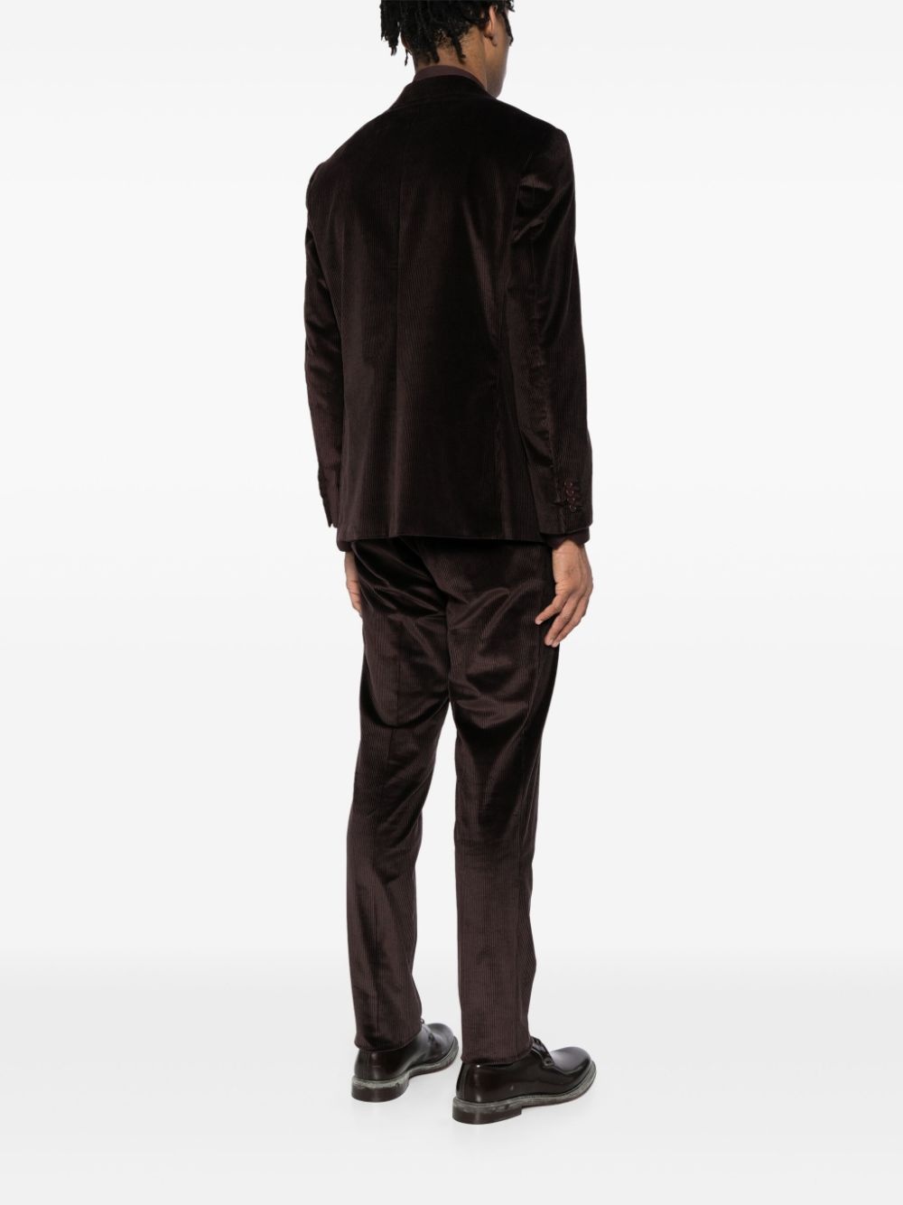corduroy single-breasted suit - 4