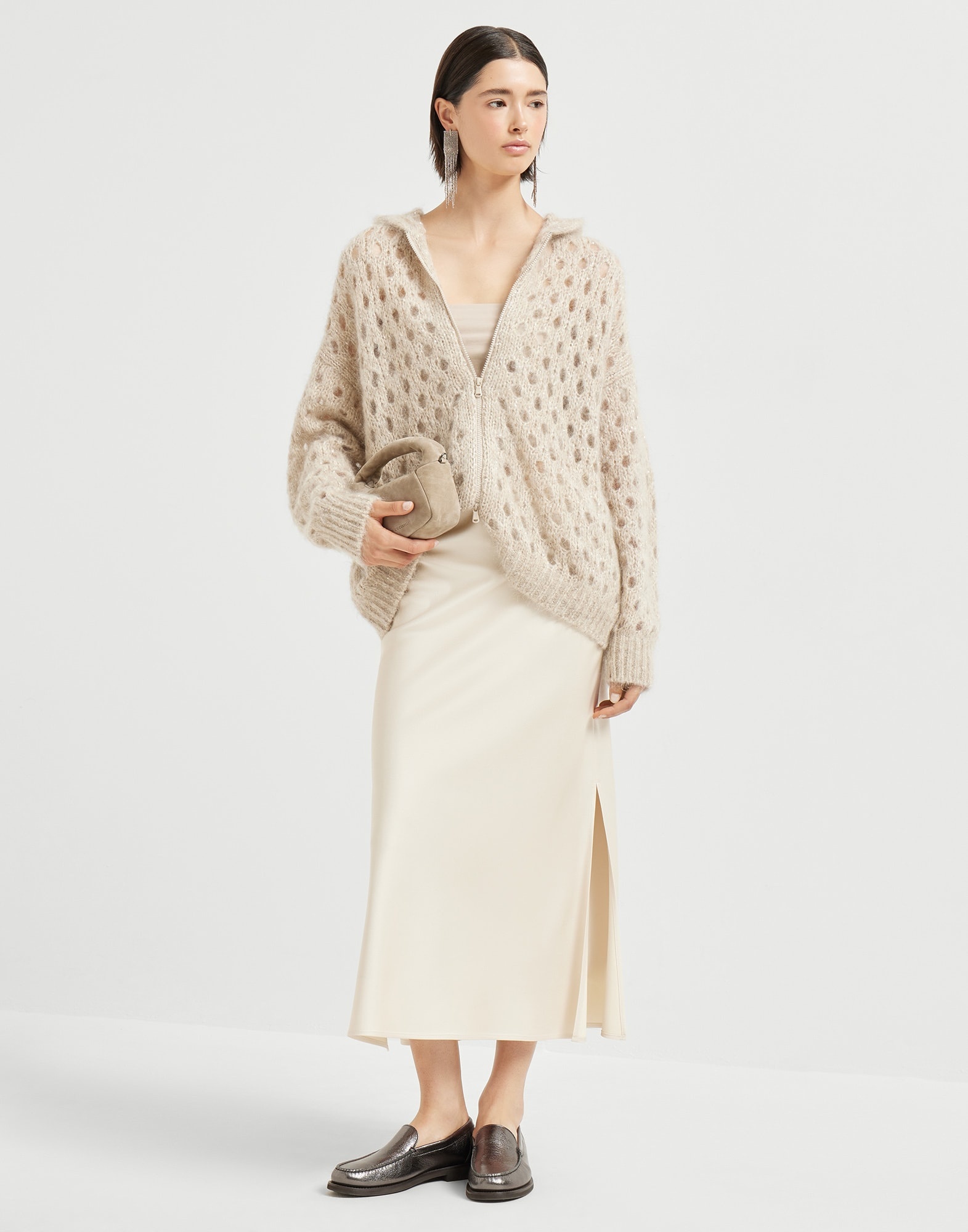 Satin cady fluid pencil skirt - 4