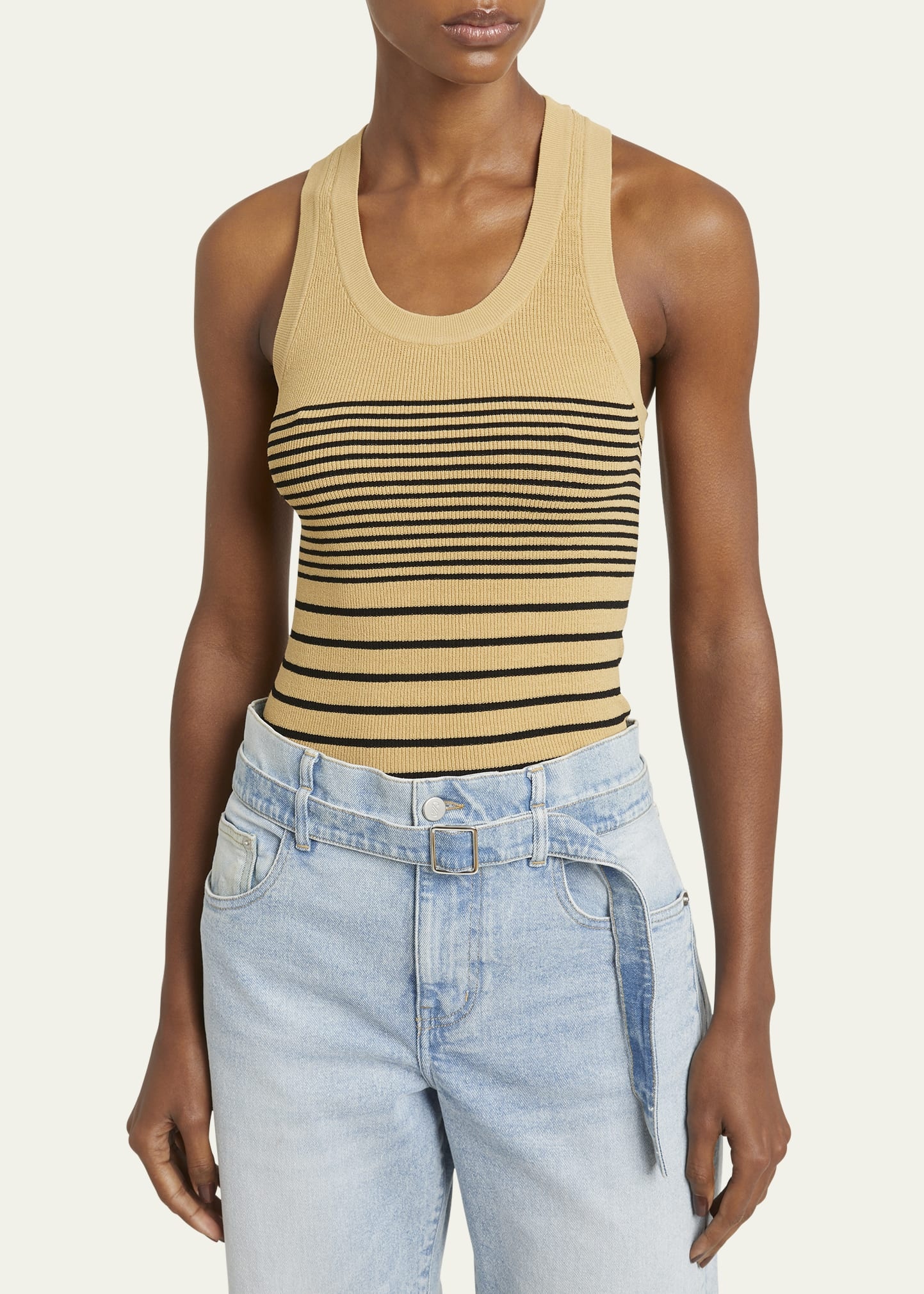 Roberts Stripe Ribbed Matte Tank Top - 4