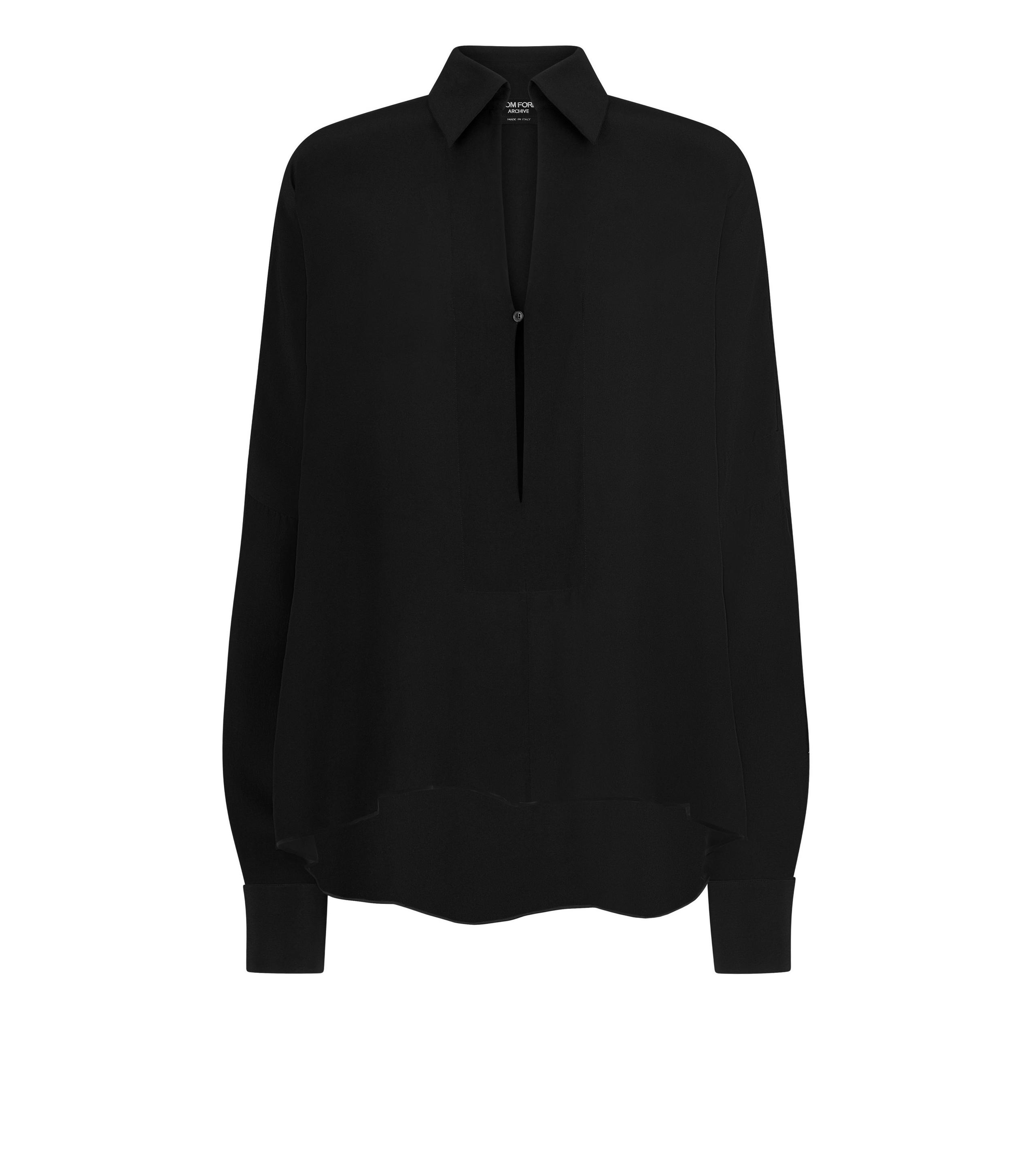 STRETCH CREPE DE CHINE OVERSIZED SHIRT - 1