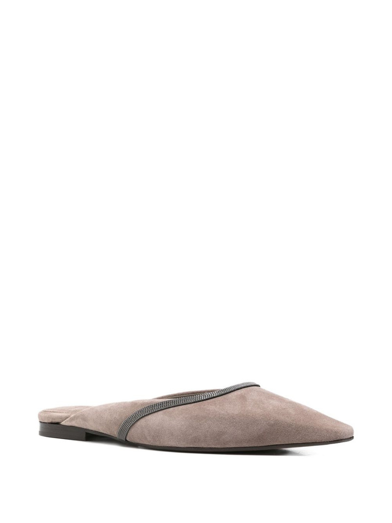 Brunello Cucinelli Monili-chain suede mules outlook