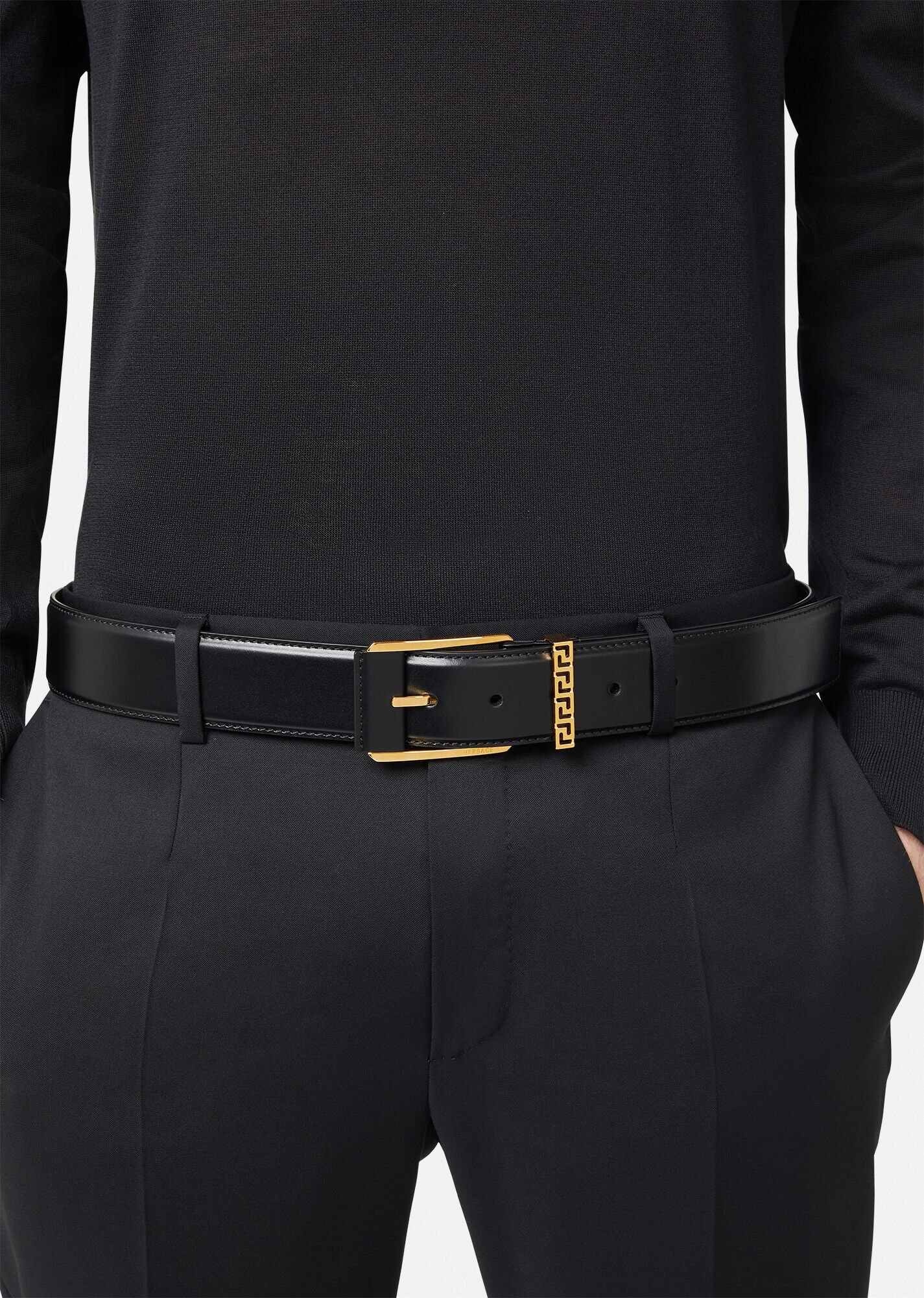 Greca Leather Belt 4 cm - 3