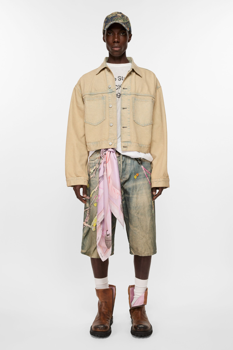 Acne Studios Printed silk scarf - Pink outlook