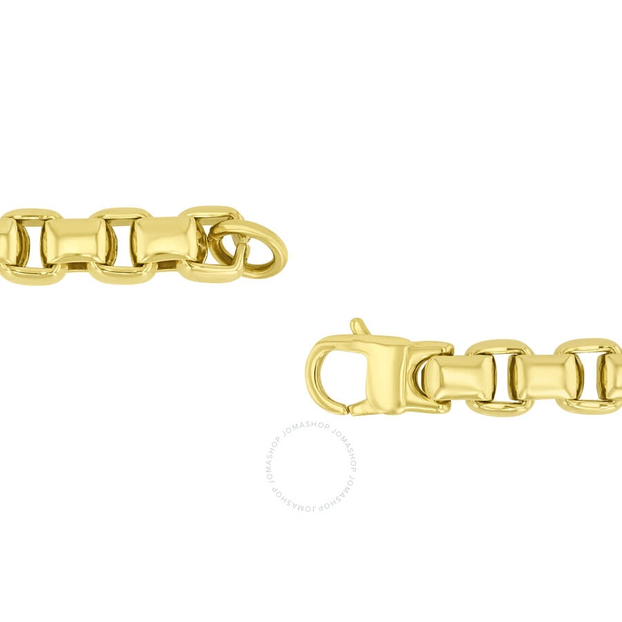 Robert Alton - Robert Alton Stainless Steel Rounded Box Link Yellow Finish Bracelet - 3
