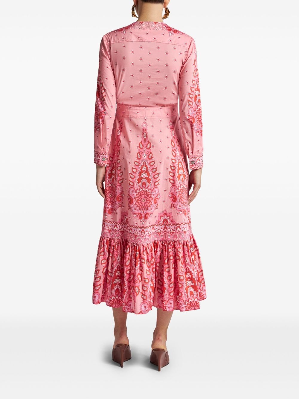 printed poplin midi dress - 3