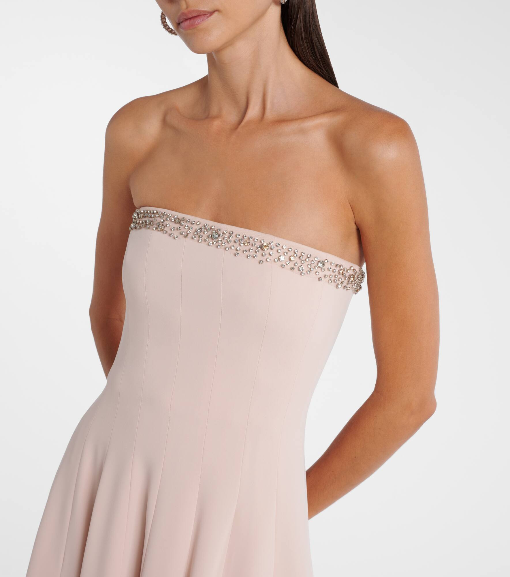 Aldina crystal-embellished crêpe midi dress - 5