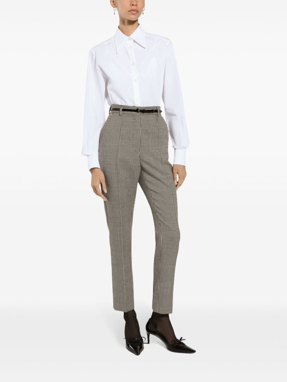 houndstooth wool trousers - 3