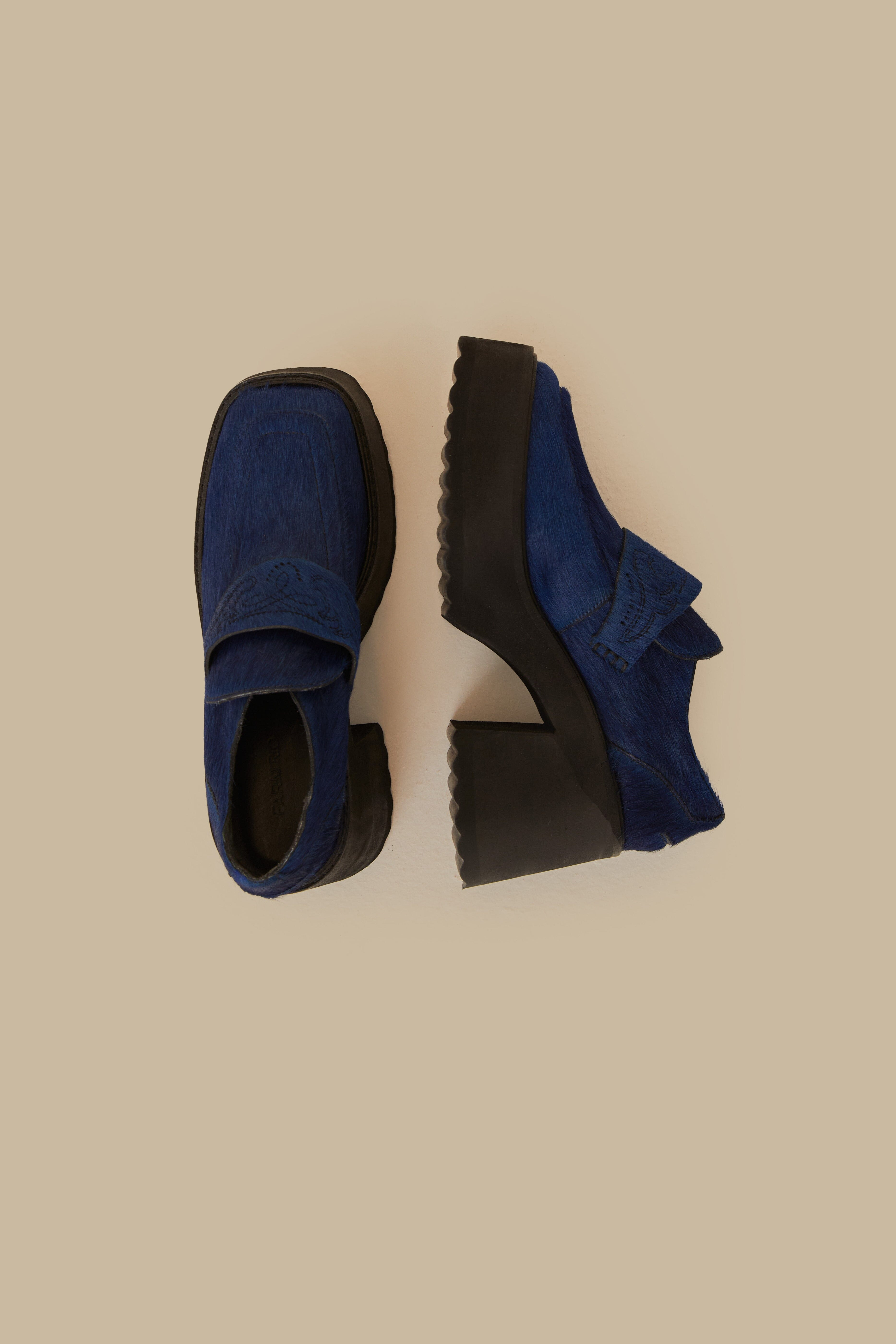 Royal Blue Platform Loafer - 4