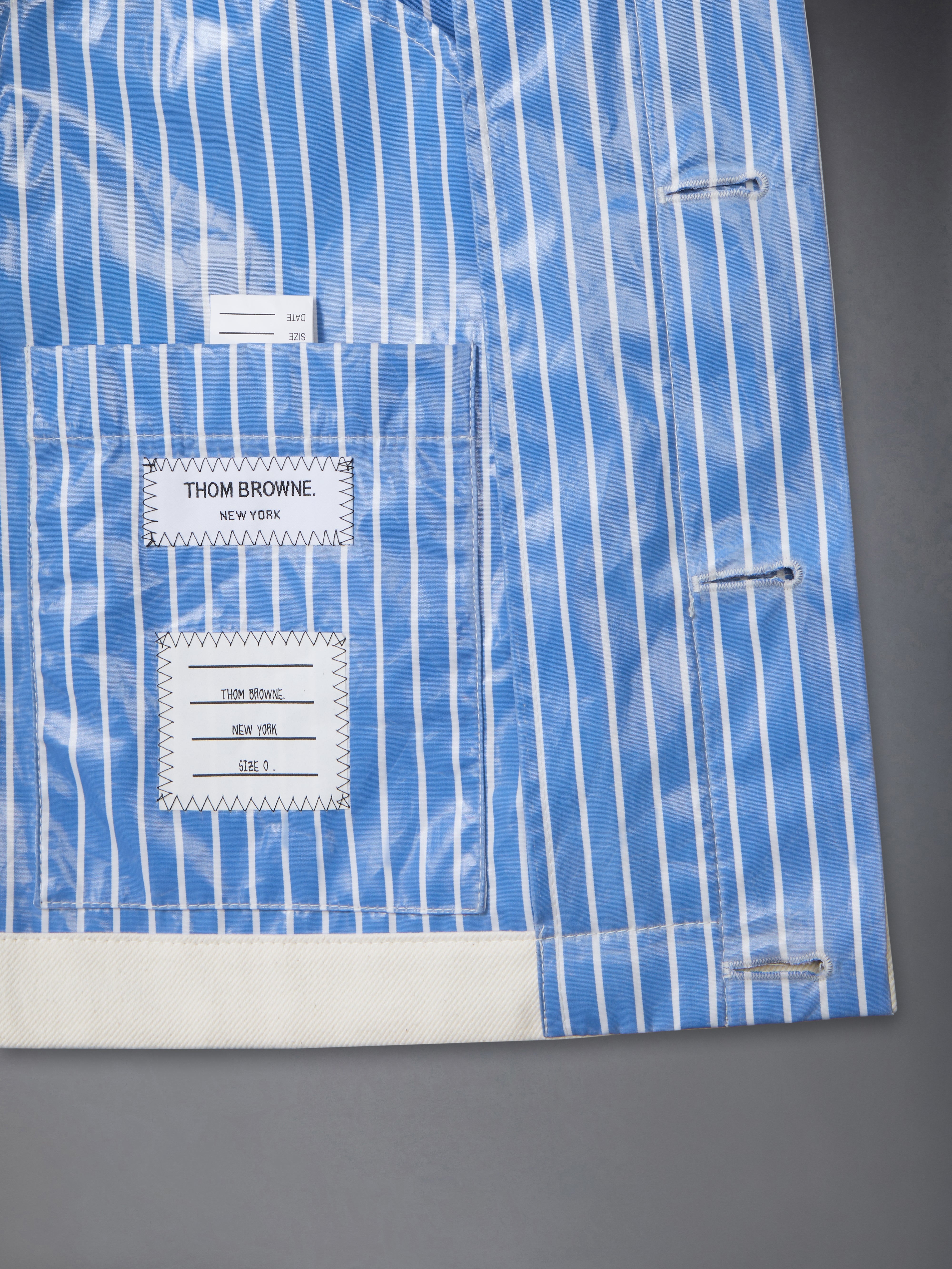 LAMINATED PINSTRIPE POPLIN ANORAK - 6