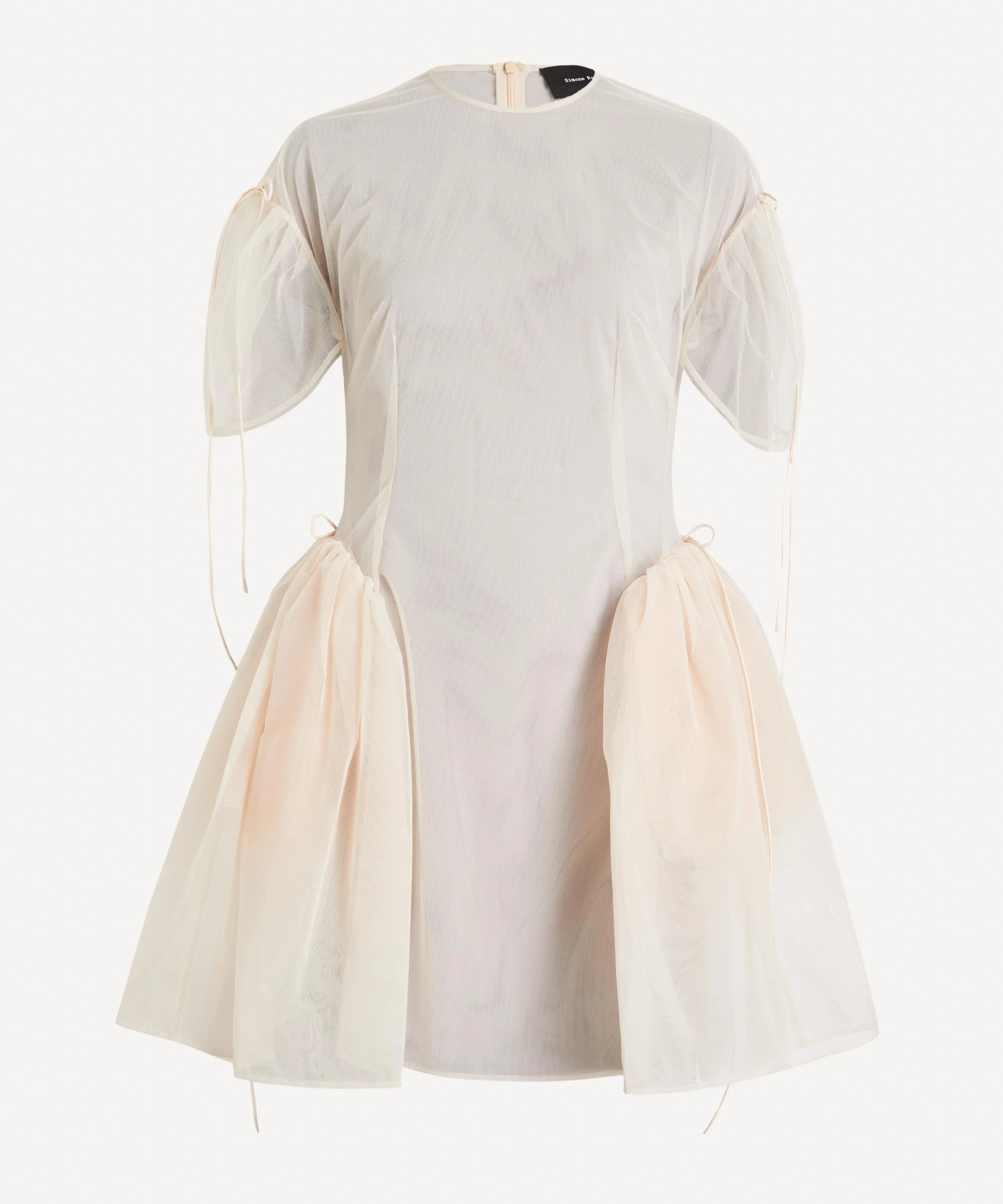 Nude Puff Sleeve Cord Hip Mini Dress - 1
