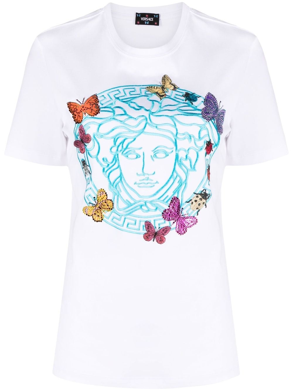 Medusa Head-embroidery cotton T-shirt - 1