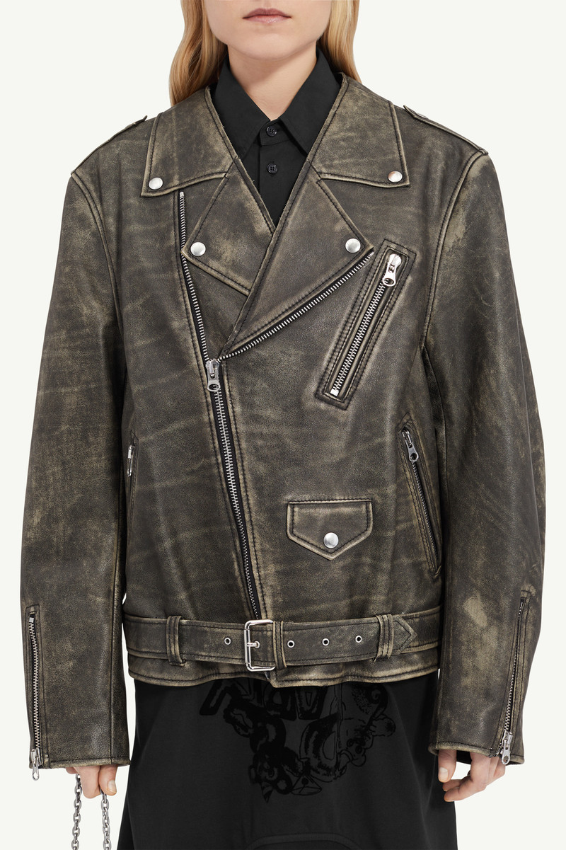 Heavy Leather Biker Jacket 5