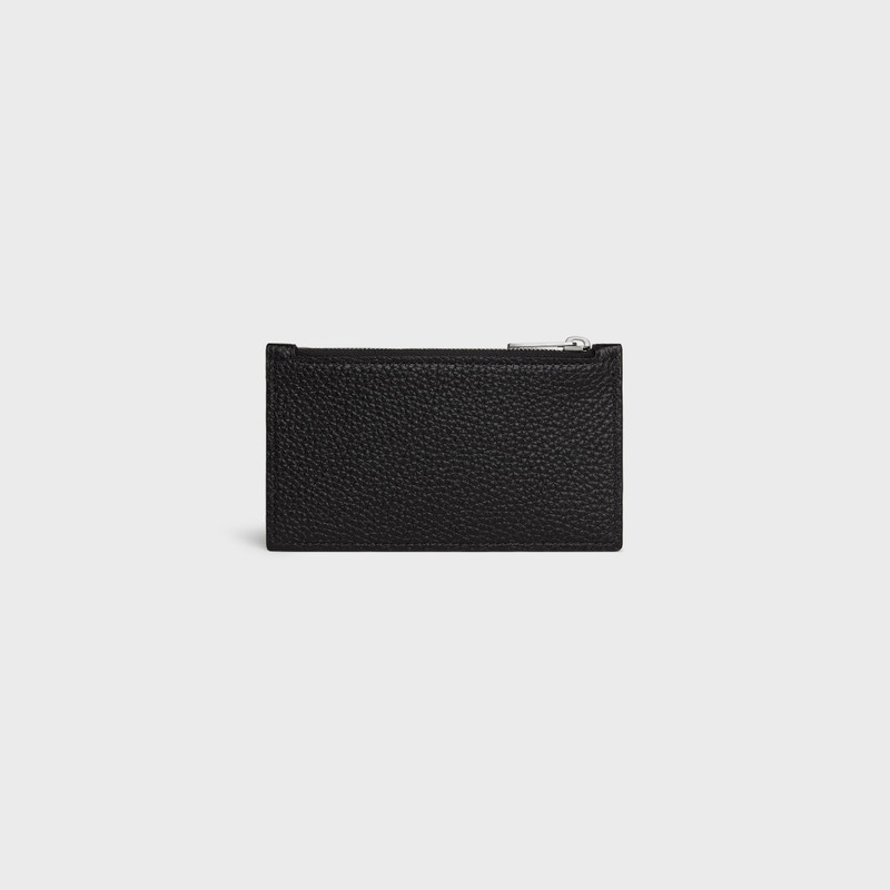 Zipped compact card holder IN GRAINED CALFSKIN 3