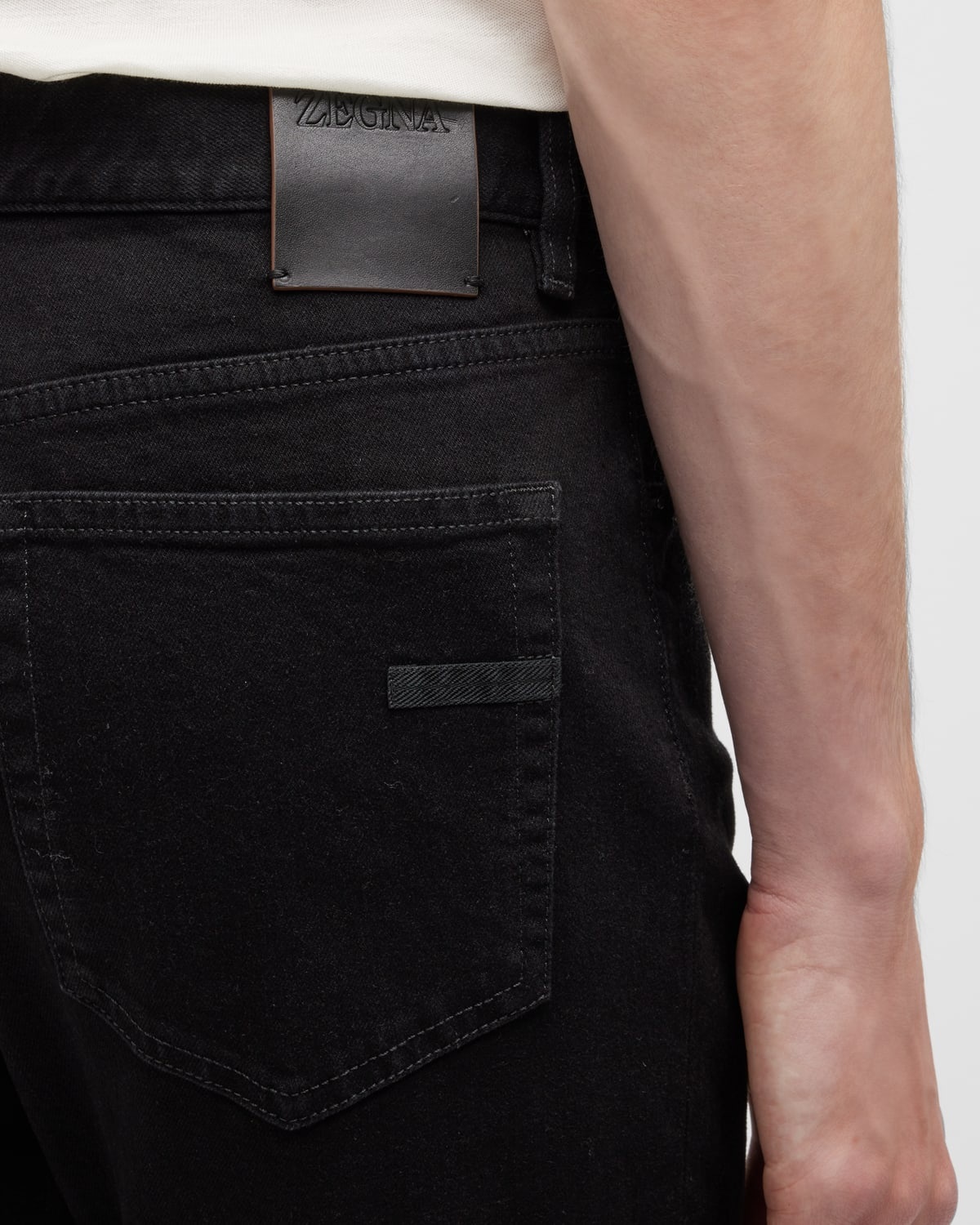 Men's 5-Pocket Black Wash Denim Jeans - 8