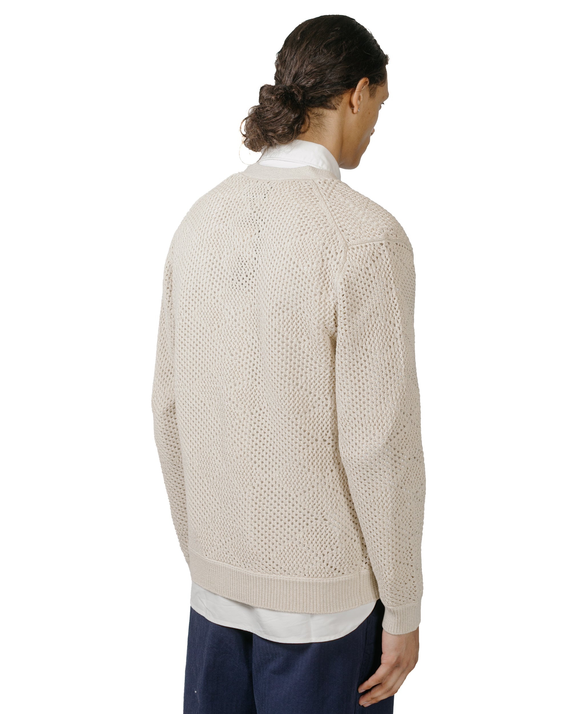 Cardigan Argyle Mesh Beige - 3