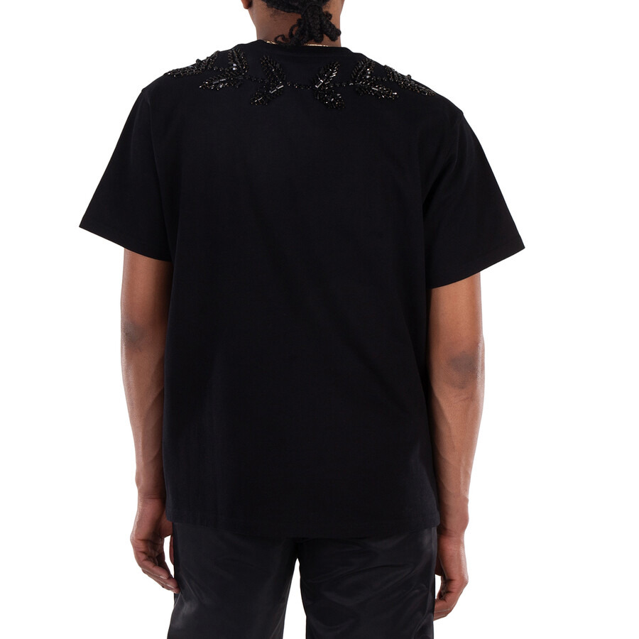 Burberry Embellished Crystal Oak Leaf Crest Cotton T-Shirt - 5