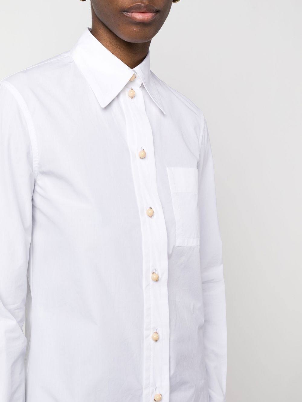 point-collar cotton shirt - 5