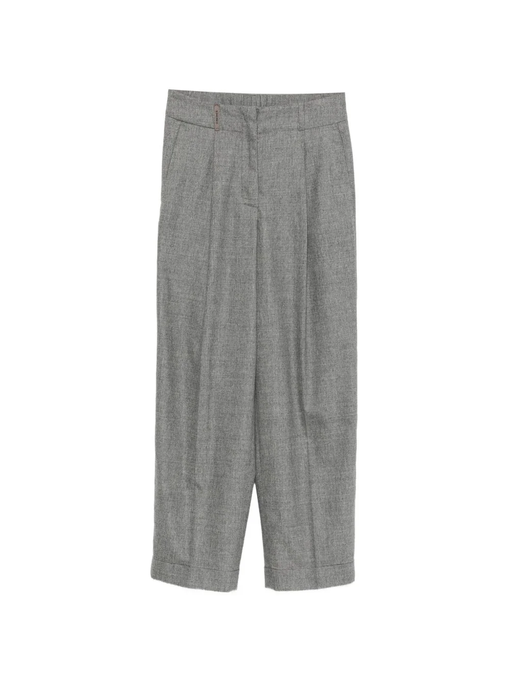 pleated-detail straight-leg trousers - 1