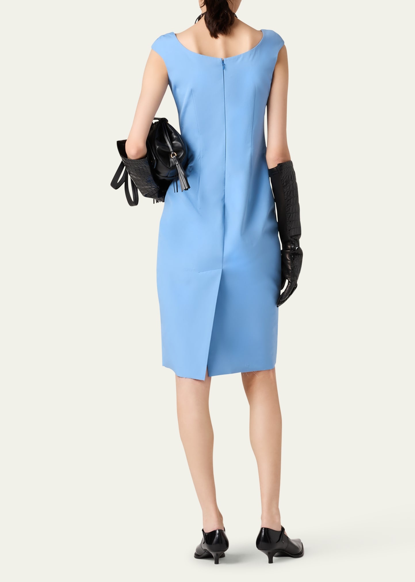 Cap-Sleeve Poplin Dress - 3