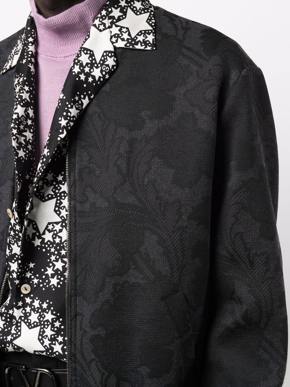 floral-jacquard bomber jacket - 5