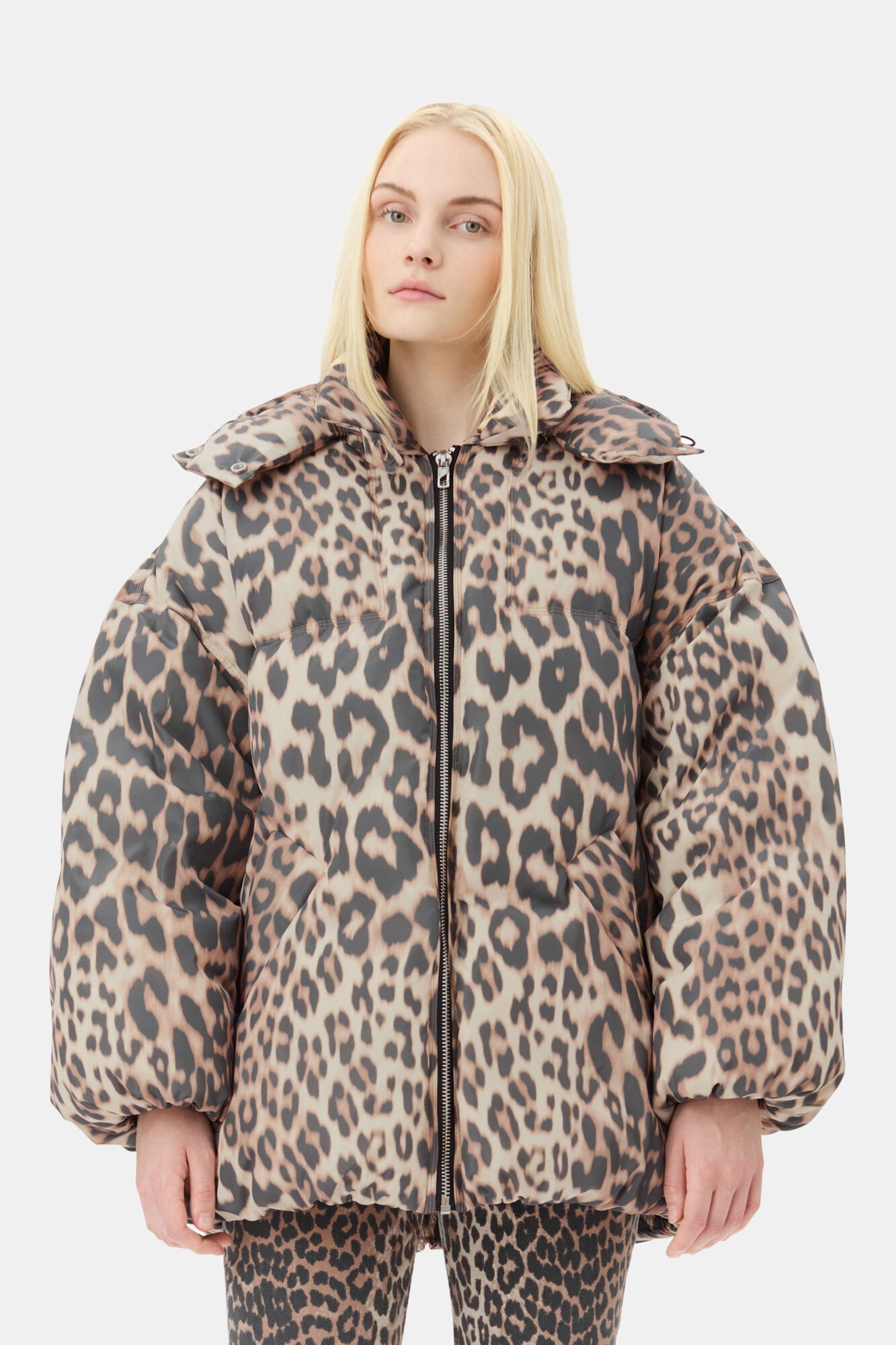 LEOPARD MIDI PUFFER JACKET - 2