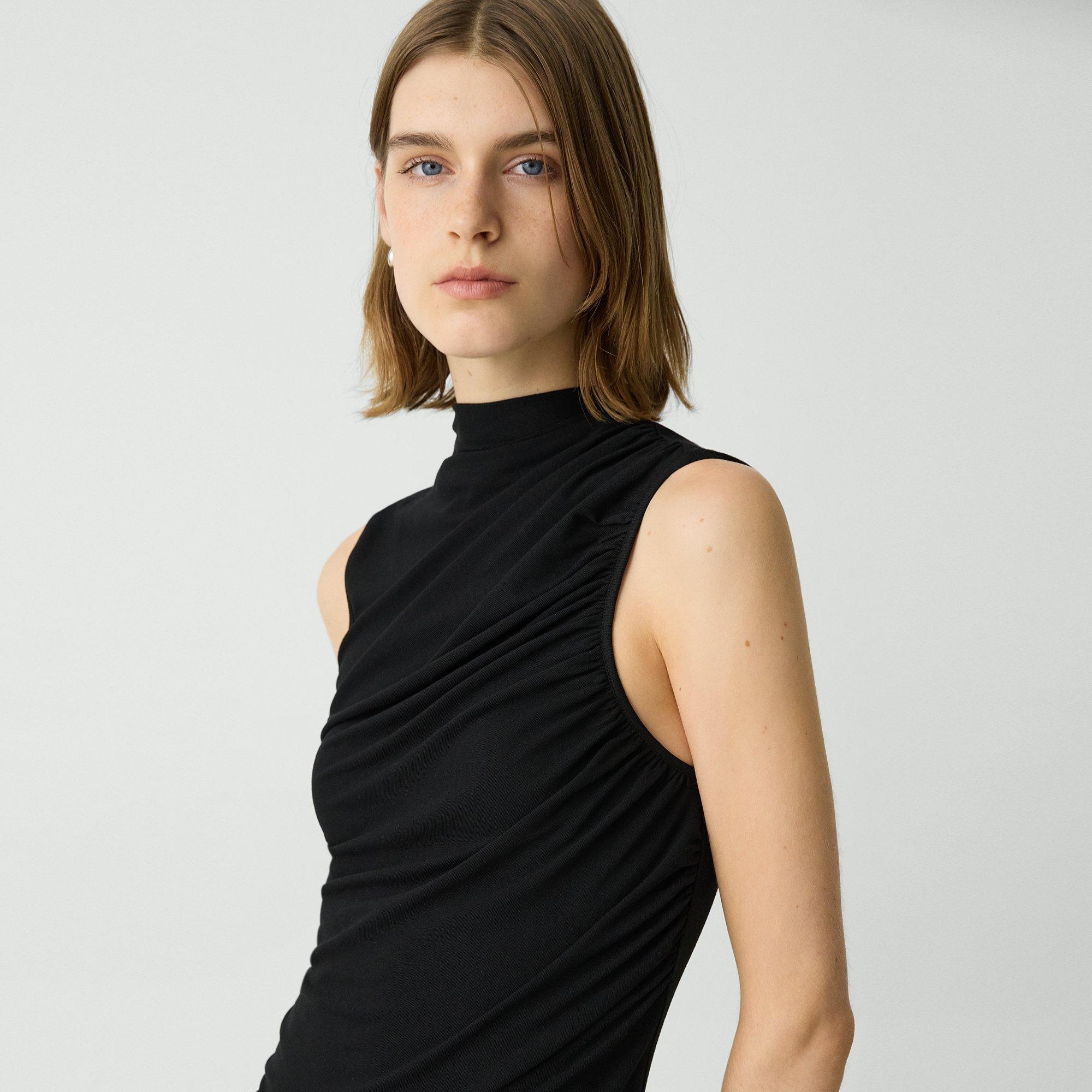 Draped Sleeveless Top in Ribbed Viscose - 5