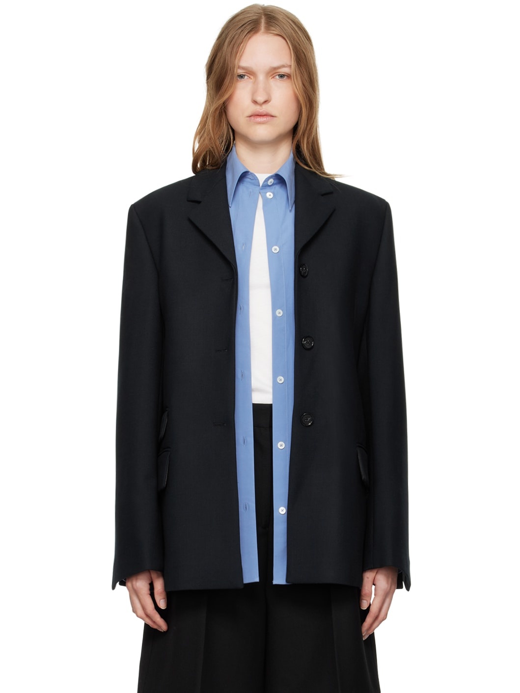 Black Straight Blazer - 1