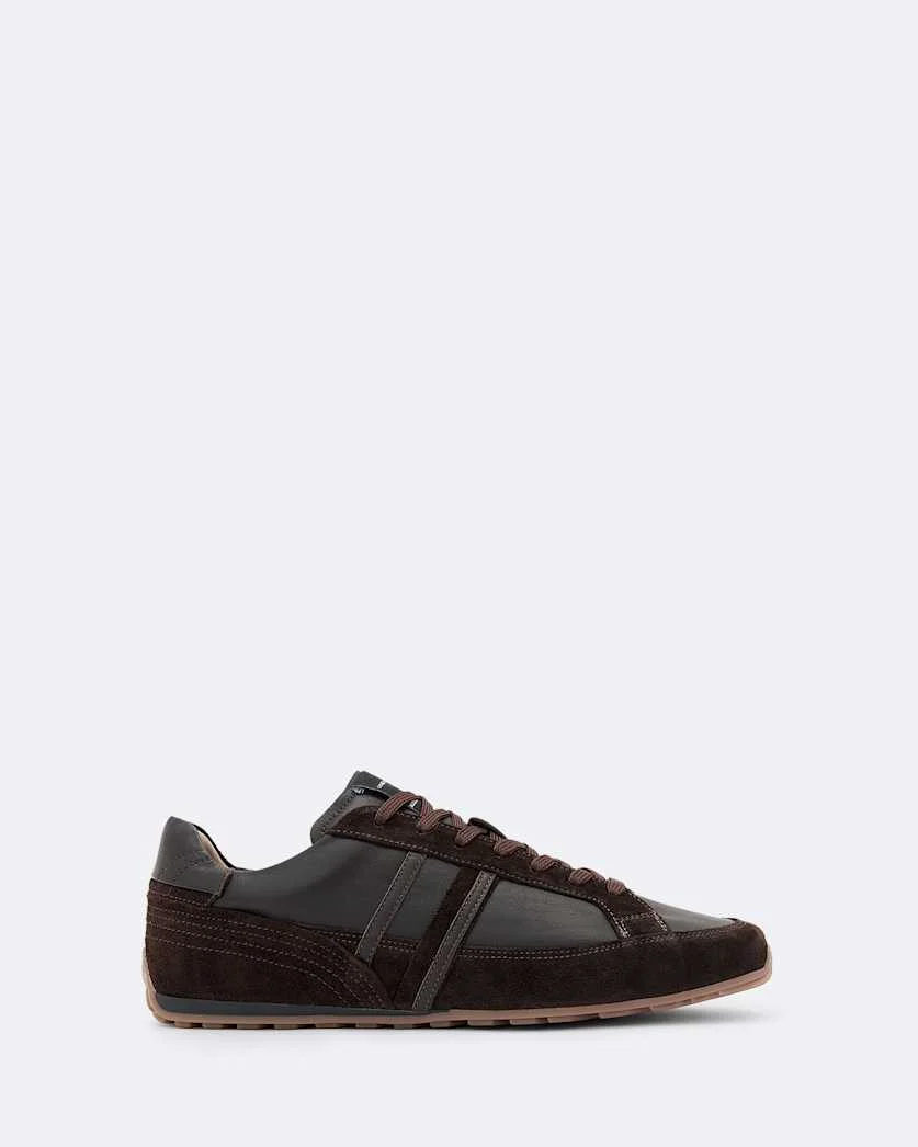 LIAM LEATHER AND SUEDE LOW-TOP SNEAKERS - 1