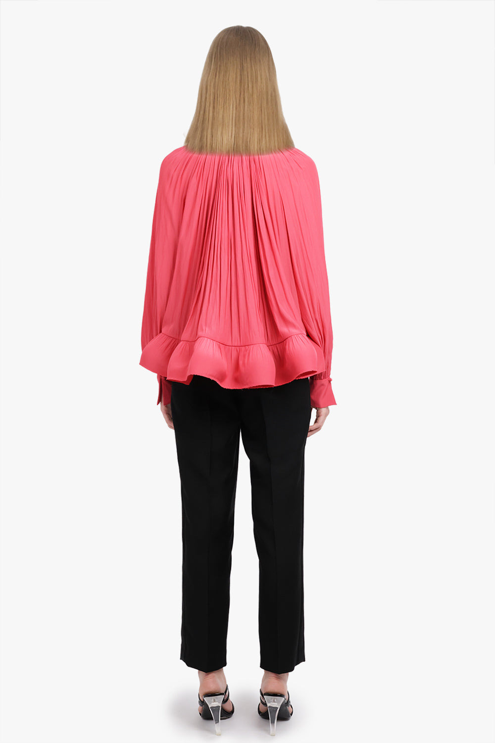 CHARMEUSE BLOUSE WITH LONG SLEEVES | WATERMELON - 3