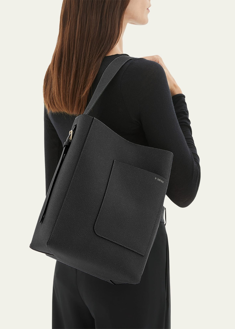 Valextra Secchiello Medium Leather Bucket Bag outlook
