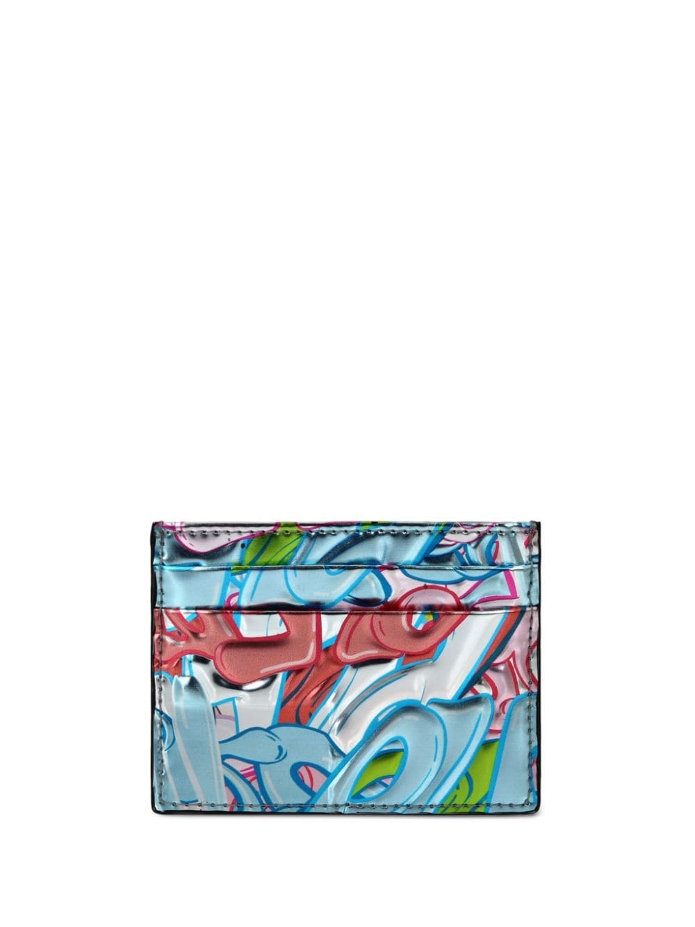 graffiti-print leather cardholder - 2