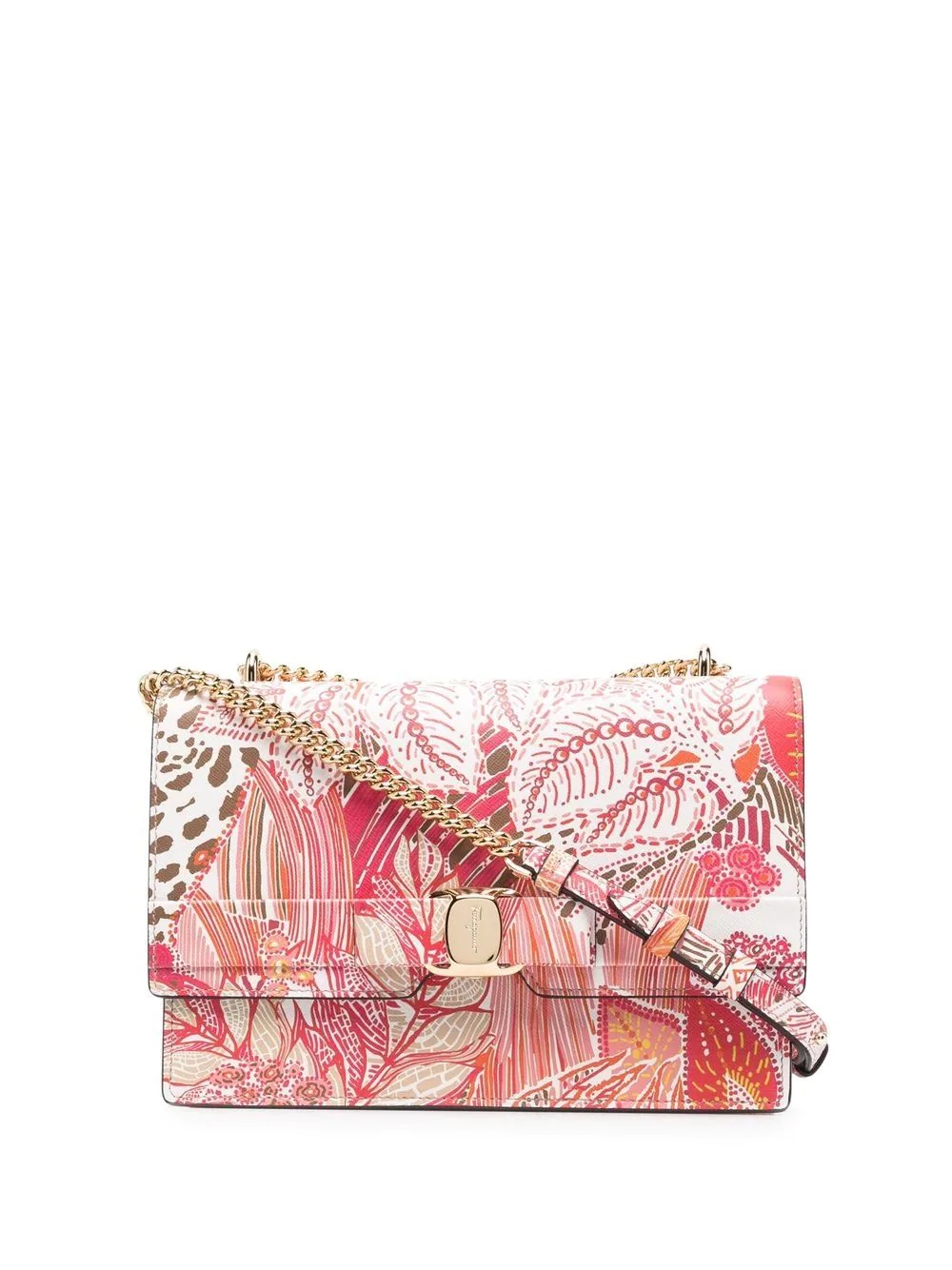 Vara floral-print leather satchel bag - 1