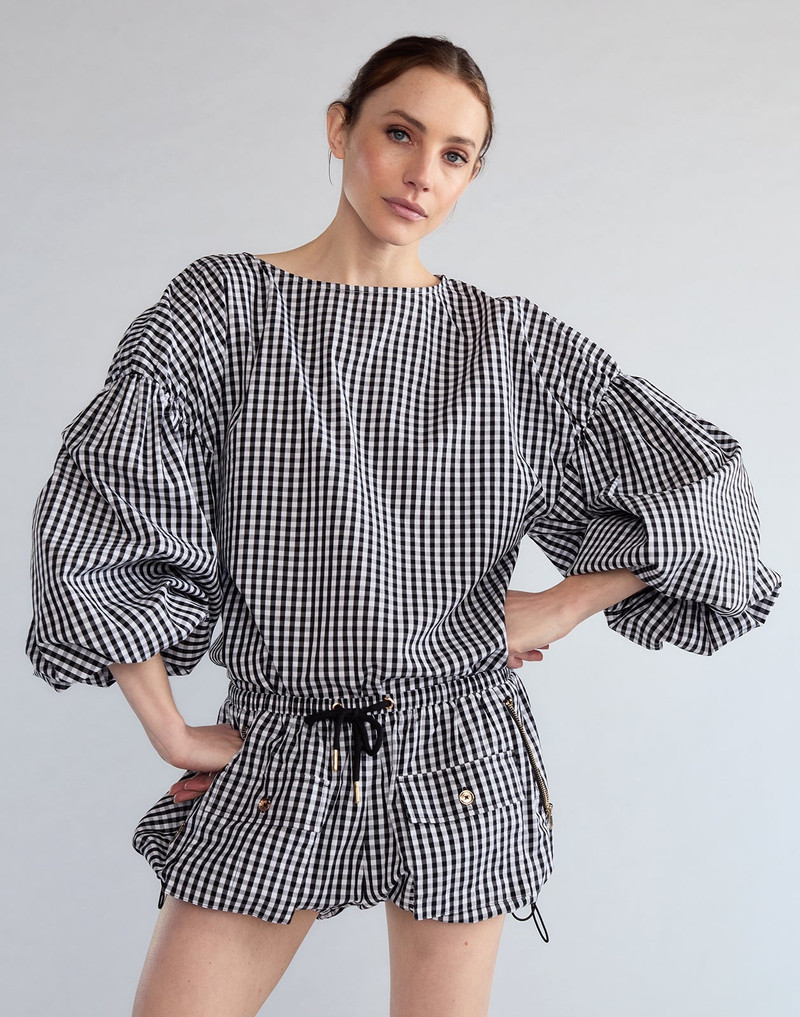 Geneva Gingham Cargo Shorts 4