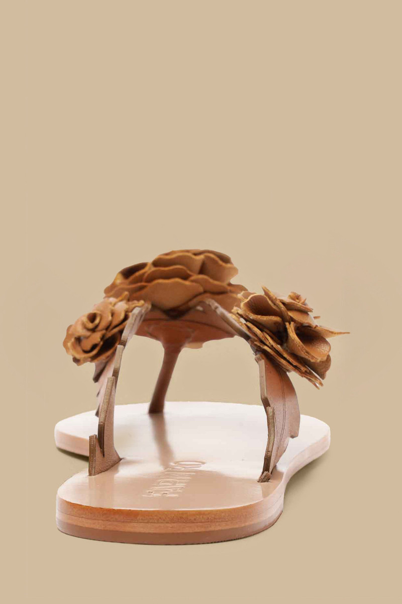 Tan Blooming Flat Sandal 4