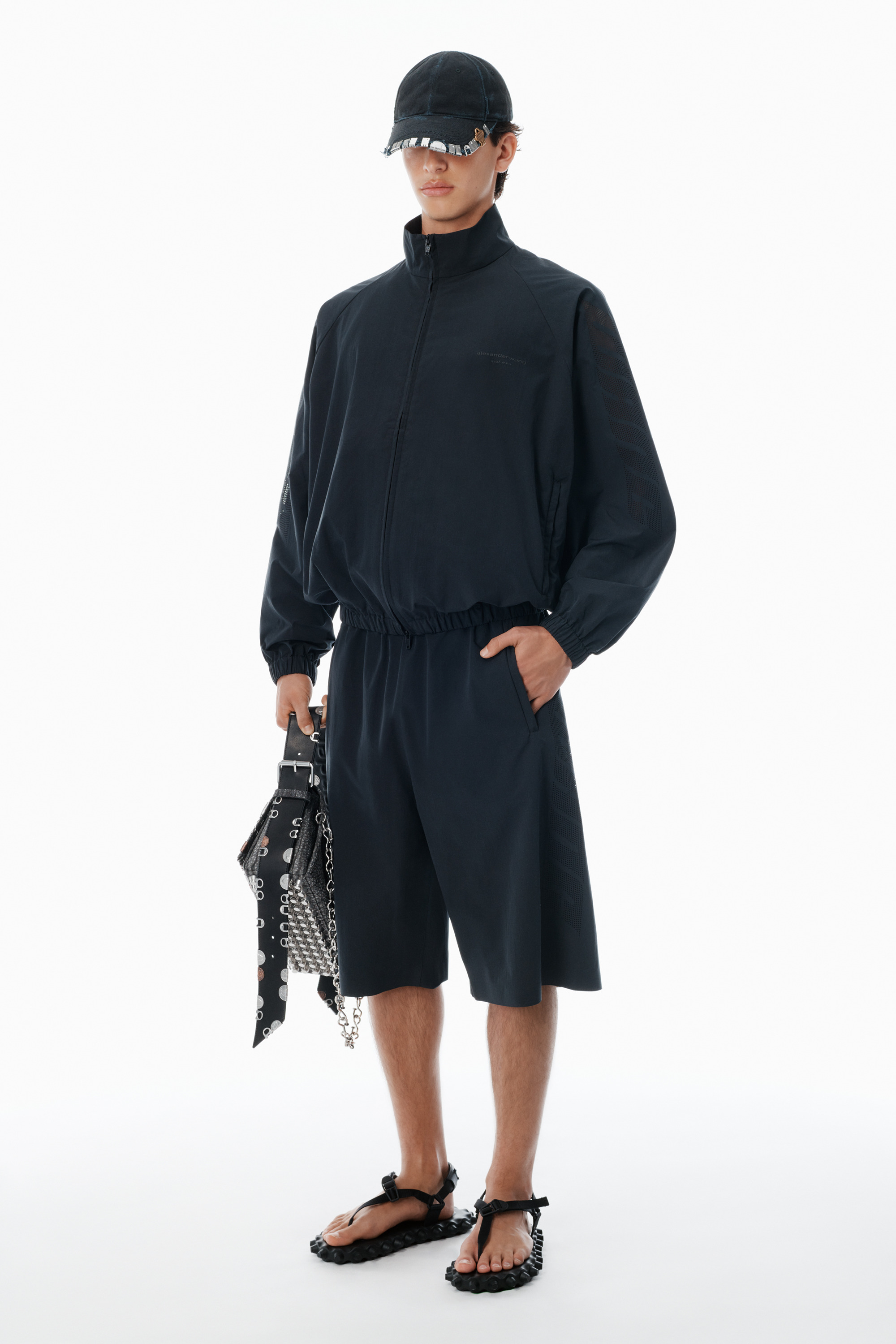 Black Perforated Logo Basketball Shorts - 2