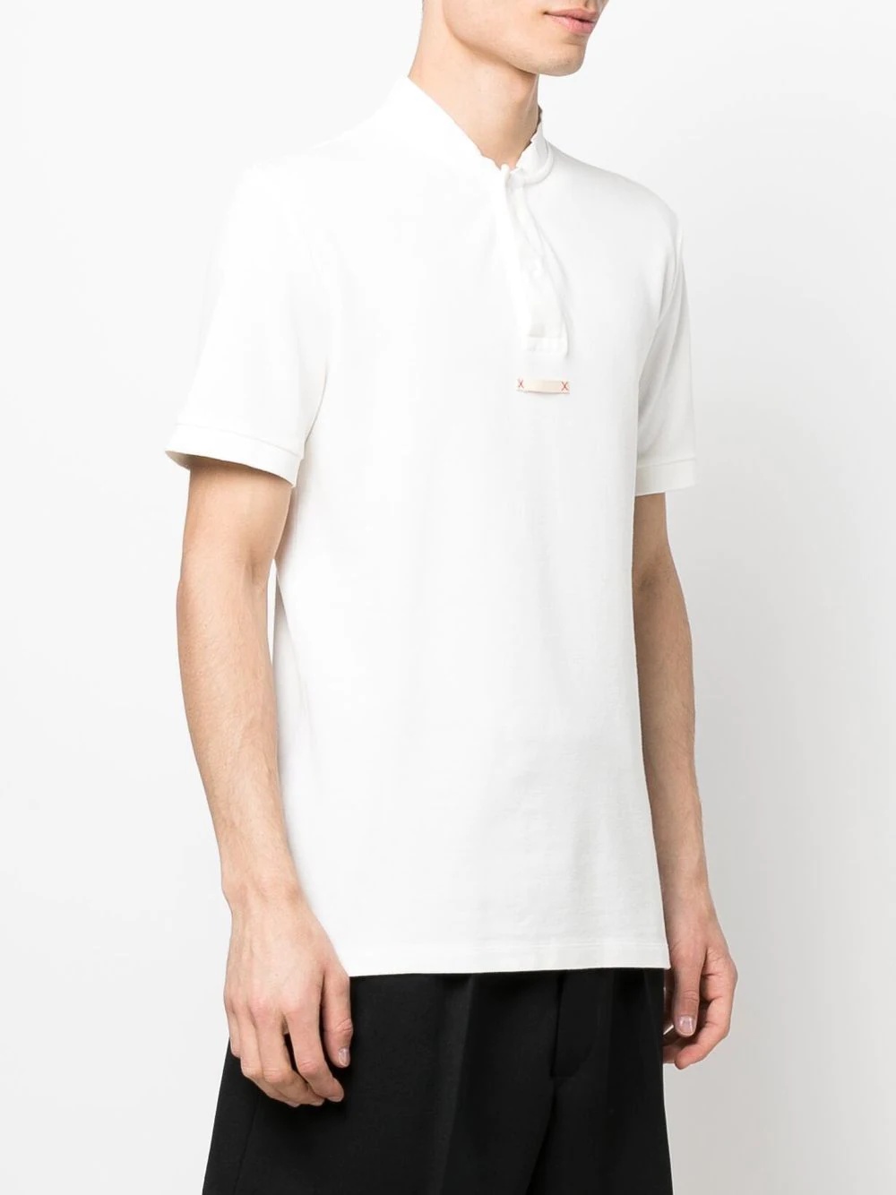collarless polo shirt - 3