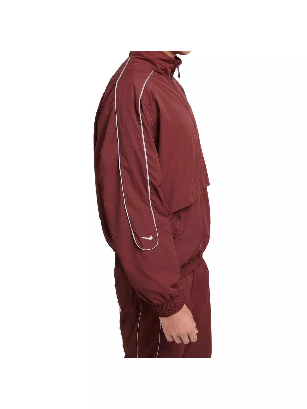 Men's Sportswear Solo Swoosh Woven Track Jacket - Dark Red - 8