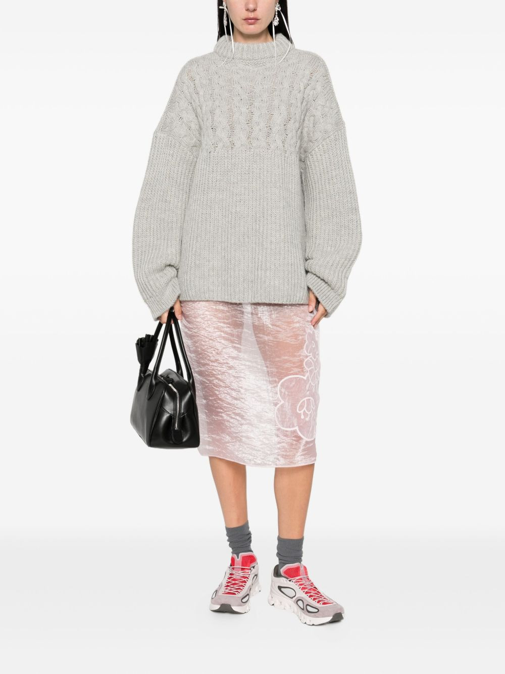 cable-knit crew-neck sweater - 2