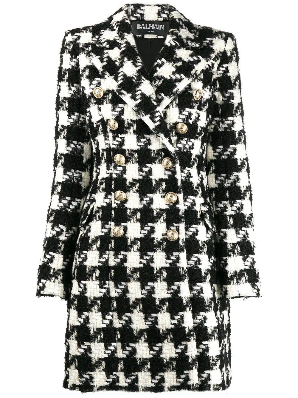 houndstooth double-breasted coat - 1