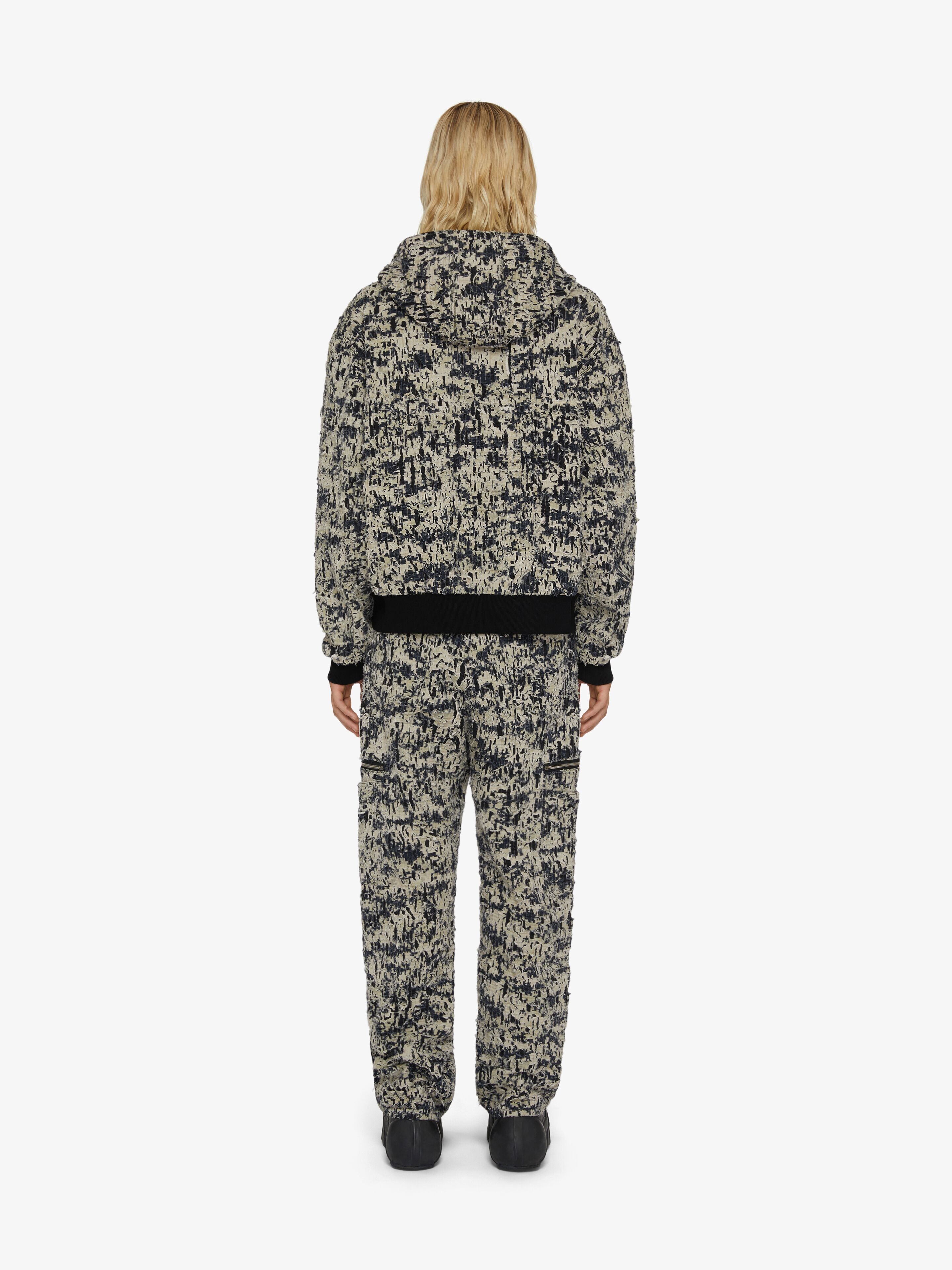 CAMOUFLAGE BOMBER JACKET IN COTTON WITH DESTROYED EFFECT - 4