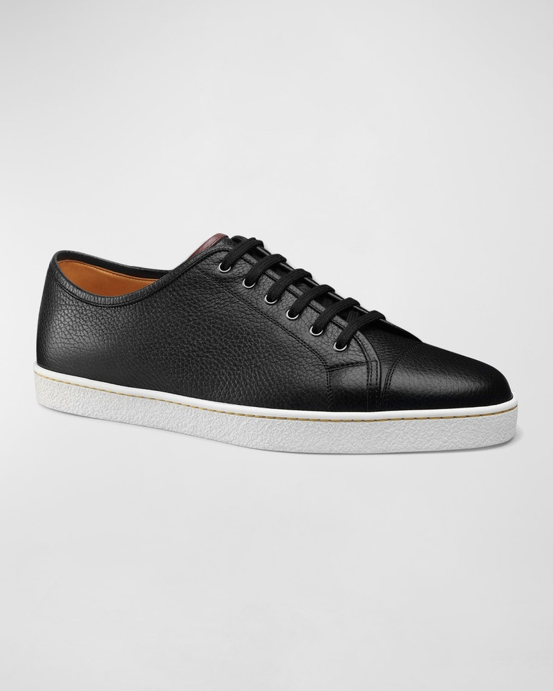 John Lobb Men's Textured Leather Low-Top Sneakers outlook