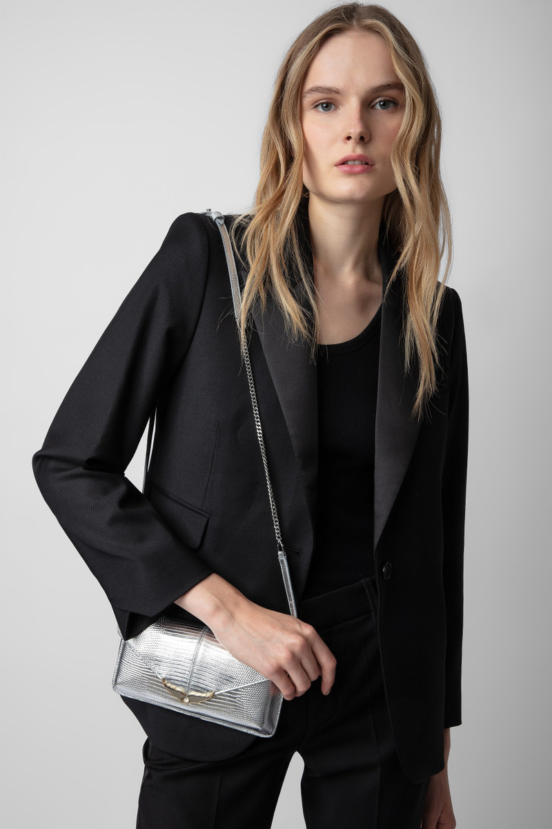 Borderline Embossed Metallic Clutch 1