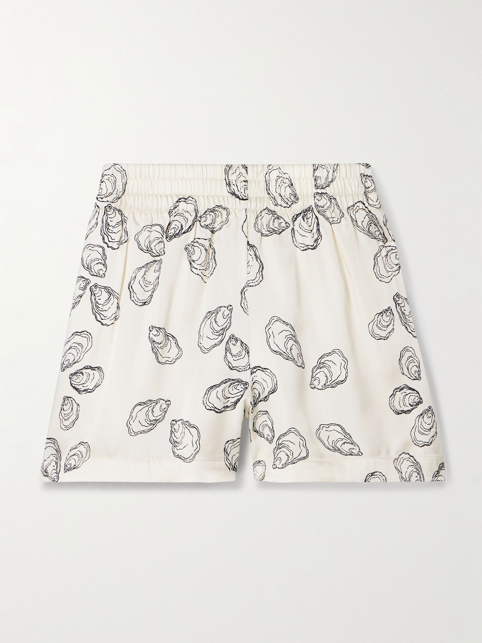 Kam printed silk-blend charmeuse shorts Off-white - 1