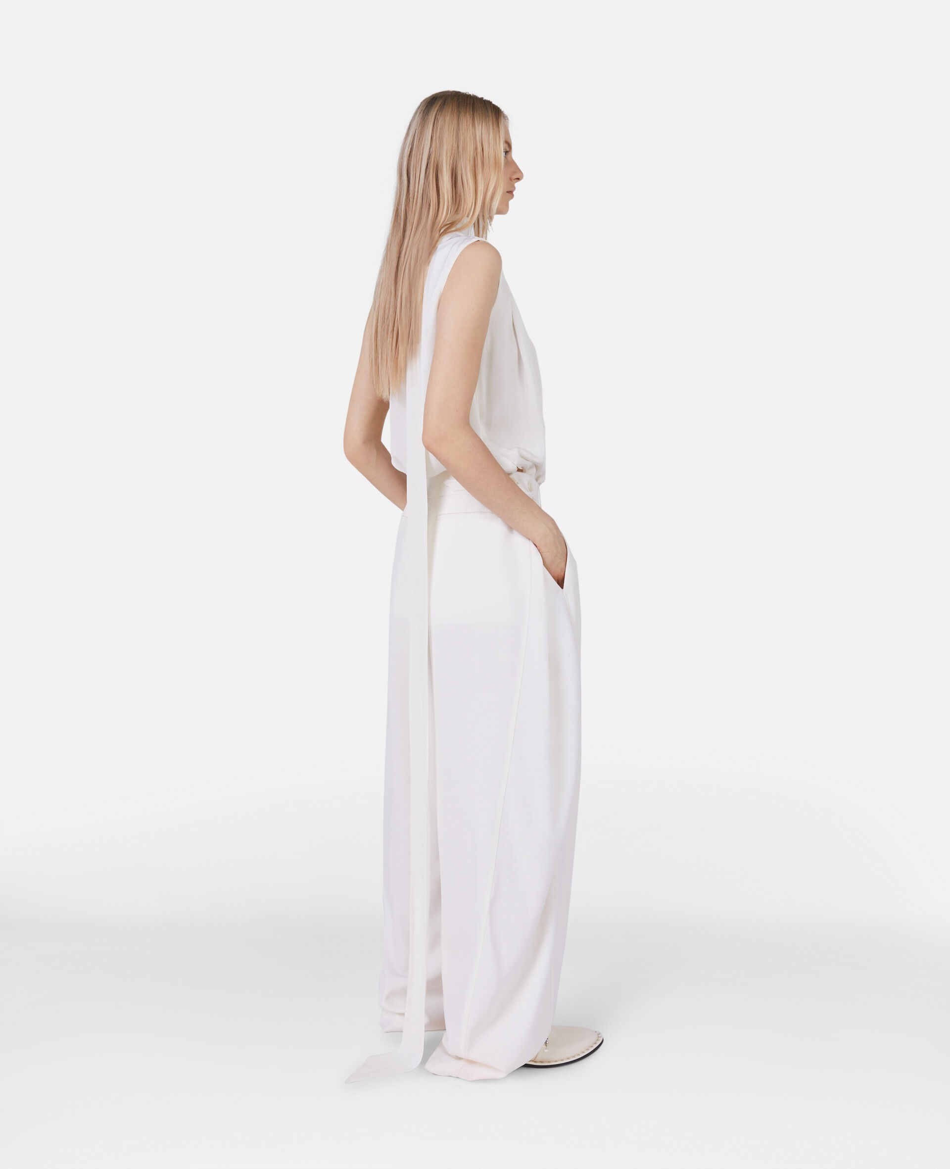 Pleated Wide Leg Trousers - 3