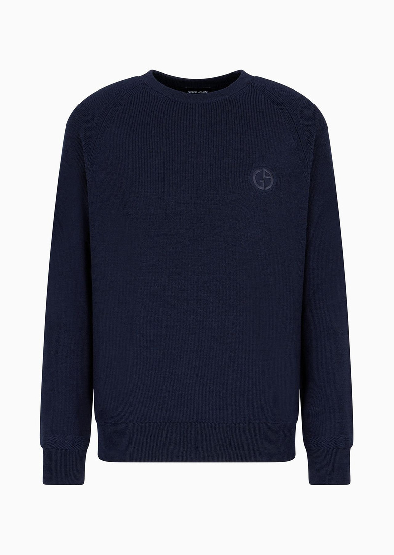 Virgin-wool, crew-neck jumper 1