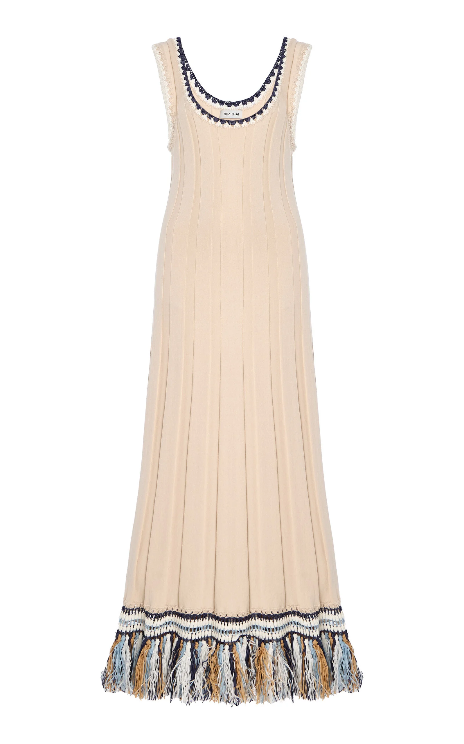 Julianna Fringed Knit Maxi Dress neutral - 1