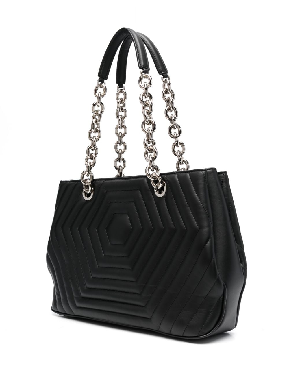 Hexagon quilted leather shoulder bag - 3