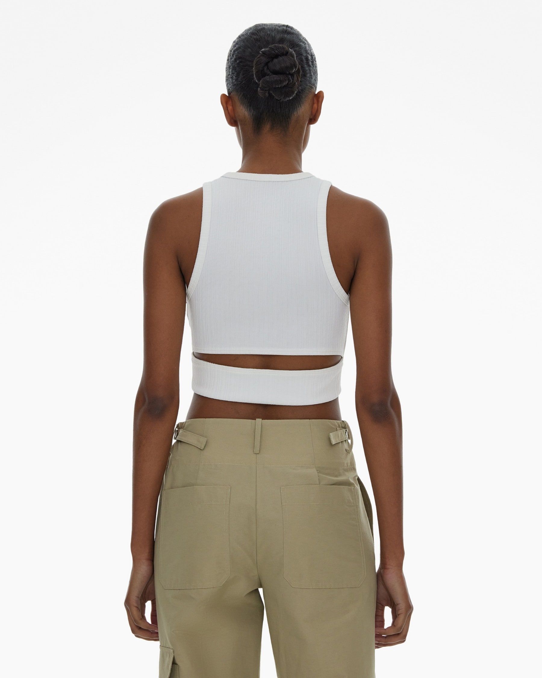 CROPPED RIB KNIT TANK TOP - 4