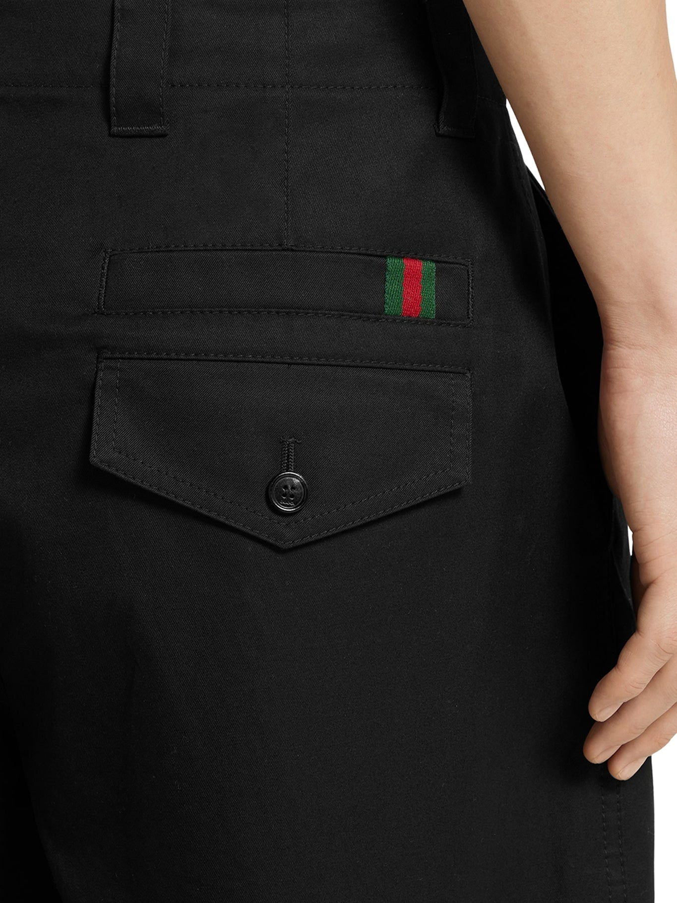 COTTON TWILL TROUSERS WITH WEB DETAIL - 5