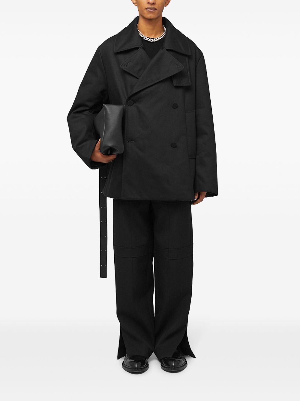 double-breasted cotton coat - 2
